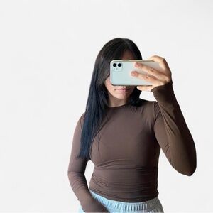 SKIMS Brown Long Sleeve Top